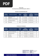 Tarifas Proyectadas de Pregrado 2022 1