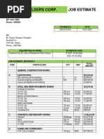 Assignment 1 Job Estimate Template