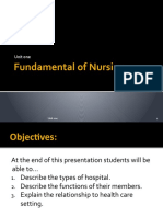 Fundamental of Nursing: Unit One