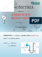 Tópico 3 Manometria EXERCÍCIOS RESOLVIDOS 2020 I Teste