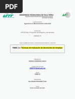 Técnicas de Evaluación de Decisiones de Remplazo