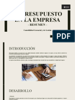 El Presupuesto en La Empresa