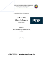 (EDUC. 200) Claire A. Togores: CHAPTER 1 - Introduction (Research)