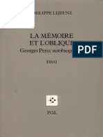 Philippe Lejeune - La Mémoire Et L'oblique - Georges Perec Autobiographe (1991) - Libgen - Li