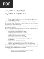 TEMA 3. LAS PERSONAS MAYORES (I) - El Proceso de Envejecimiento.