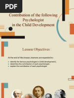 Contribution of The Following Psychologist in The Child Development