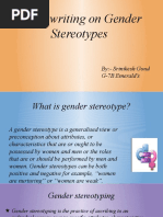 Script Writing On Gender Stereotypes