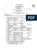 3 Quarter Examination TLE 9 (Beauty Care) : Test I. Multiple Choice