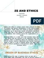 Values and Ethics: Prepared By: Joan Mae L. Venturado Bsoa 1A