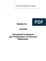 Module For ACC203 Conceptual Framework and Presentation of Financial Statements