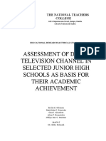 Assessment of Deped Television Channel in Selected Junior High Schools As Basis For Their Academic Achievement