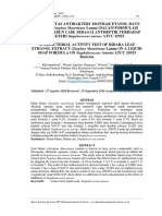 Uji Aktivitas Antibakteri Ekstrak Etanol Daun Bidara Dalam Formulasi Sediaan Sabun Cair Sebagai Antiseptik Terhadap Bakteri S Aureus Atcc 25923