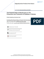 The Potential Role of Mushrooms in The Prevention and Treatment of Diabetes: A Review