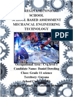 Anna Regina Secondary School School Based Assessment Mechancal Engineering Technology