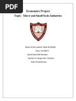 Economics Project: Topic: Micro and Small Scale Industries