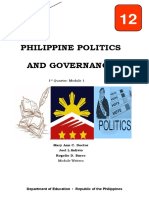 Philippine Politics and Governance: 1 Quarter: Module 1