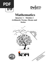 Mathematics: Quarter 1 - Module 2 Arithmetic Terms, Means and Series