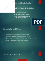 The Law Relating To Sale of Goods: P-10: Book II: Chapter-1: Definitions