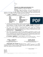 Joint-Affidavit of Owner and Mechanic For The Change of Engine of Motor Vehicle Honda Vehicle of Jcgonzalesjr