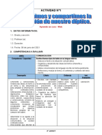 4° Grado - Actividad Del Dia 09 de Junio