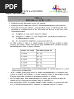 Unit - 2 Important Questions: BBA 3 Year 5 Semester Subject: Income Tax Law & Accounting Subject Code: BBA N 503