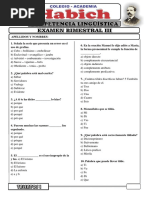 Examen Bimestral Iii - Talentos I - Competencia Linguistica