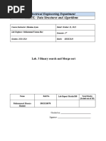 Electrical Engineering Department CS243L: Data Structures and Algorithms