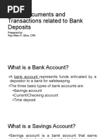 Basic Documents and Transactions Related To Bank Deposits