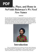 Identity, Place, and Home in Noviolet Bulawayo'S We Need: New Names