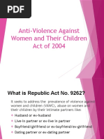 Anti Violence Against Women and Their Children Act RA 9262