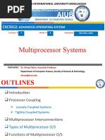 Multiprocessor Systems:: Advanced Operating System