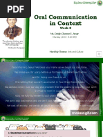 Oral Communication in Context - Week 8