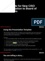 Template For New CISO Presentation To Board of Directors