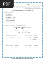 Atividades Assíncronas - Adição 4° e 5º Ano