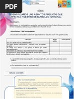 Identificamos Los Asuntos Públicos Que Afectan Nuestro Desarrollo Integral