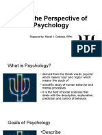 Lesson 4. From The Perspective of Psychology