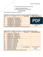 Department of Examinations and Credit Accumulation ACADEMIC CALENDAR 2020/2021