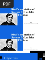 Rizal's Ann Sucesos D Filip: Otation of e Las Islas Inas