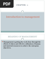 Introduction To Management: Chapter - 1