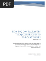 Actividad 9 EOQ-EOQ faltantes-EOQ Descuento Cantidades