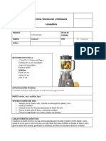 Licuadora Ficha Tecnica