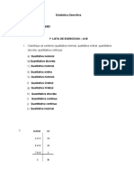 Lista de Estatística - A1B