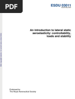 ESDU 03011: An Introduction To Lateral Static Aeroelasticity: Controllability, Loads and Stability