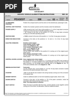 Peugeot 206 02: Specific Vehicle Alarm Fitting Instructions Rev. 00