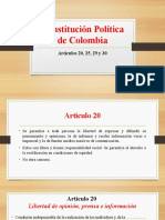 Constitución Política de Colombia Articulos 20 25 29 32