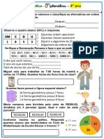 Diagnóstico de Matemática 4º ANO