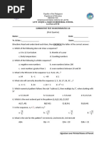 Summative Test in First Quarter Math 10