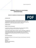 Memoria Técnica de Los Estudios Hidrosanitarios