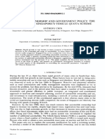 Automobile Ownership and Government Policy: The Economics of Singapore'S Vehicle Quota Scheme