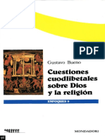 Bueno, G. (1989) - Cuestiones Cuodlibetales Sobre Dios y La Religión. Barcelona. Editorial Mondadori